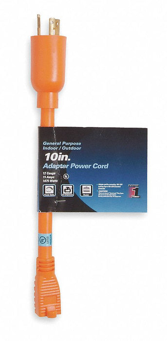Cord Adapter 10 in Orange 1 Outlet