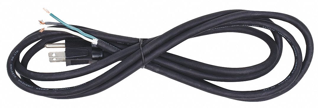 Power Cord 5-15P SJO 8 ft Blk 10A 18/3