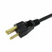 Power Cord 8 ft Black 18 AWG