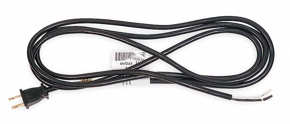 Power Cord 1-15P SJT 8 ft Blk 10A 18/2