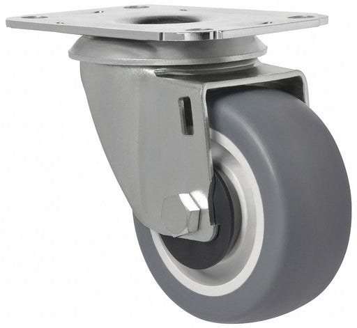 Plate Caster Swivel Rubber 3 3/4 H