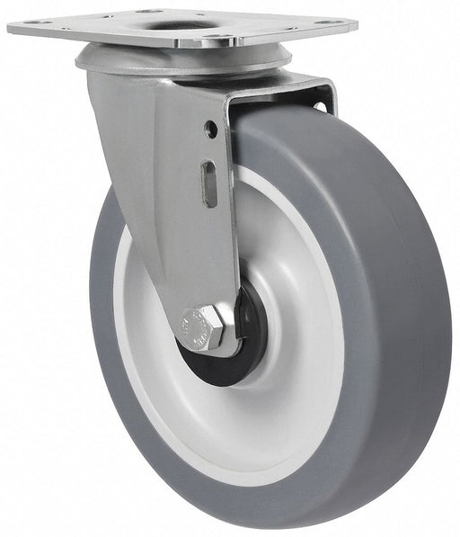 Plate Caster Swivel Rubber 5 5/8 H