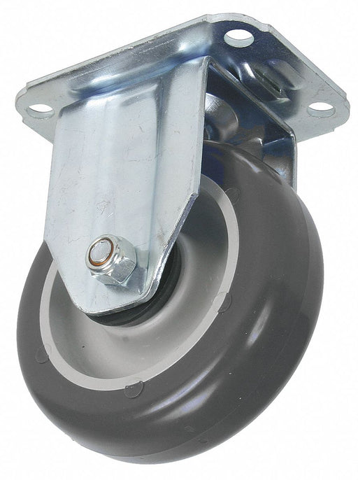Plate Caster Rigid Rubber 3 3/4 H