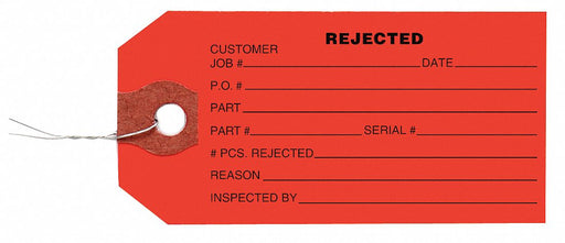 Tag Red Paper 4-3/4inH 2-3/8inW PK1000