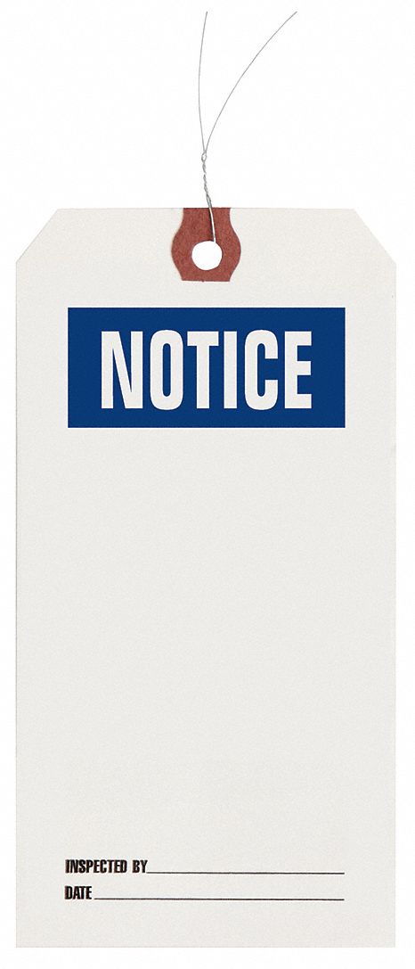 Inspection Tag Paper Notice PK1000