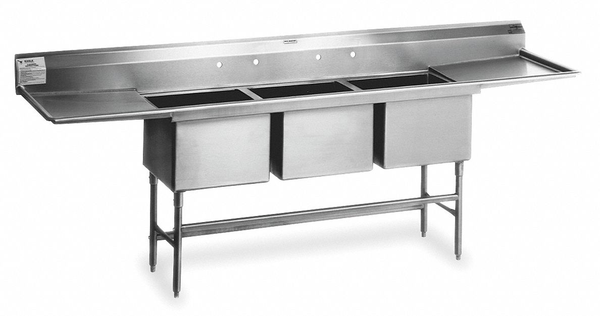 Kitchen Sink 96 x27 x44.5 Silver