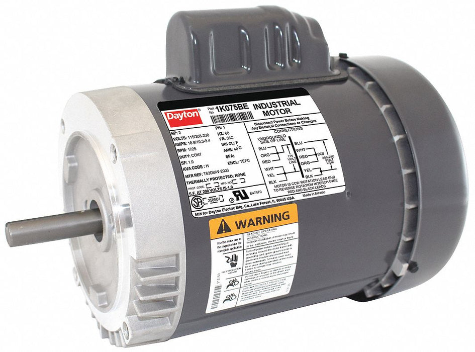 GP Motor 2 HP 1 725 RPM 115/208-230V 56C
