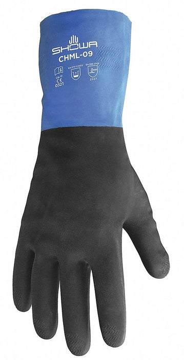 D0559 ChemResistantGloves Blk Blu L 9 PR