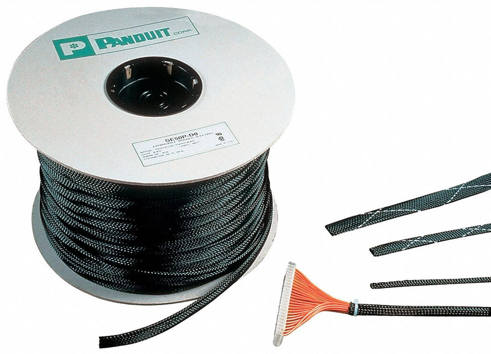 Braided Sleeving 0.500 in 100 ft Black