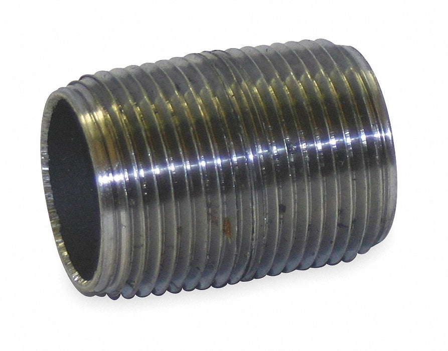 Black Close Pipe Nipple Threaded 6