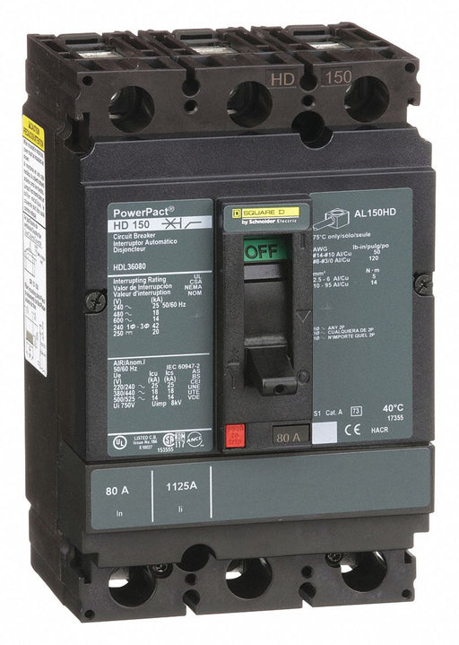 Circuit Breaker 80A 3P 600VAC HD