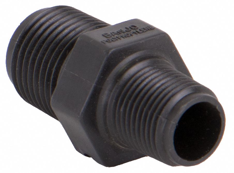 PP Straight 1/2 in NPT 3/8 in NPT