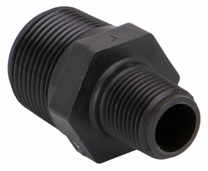 PP Straight 1 in NPT 1/2 in NPT