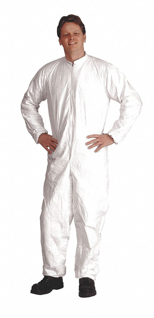 D1428 Collared Coveralls Whte 2XL Elastic PK25