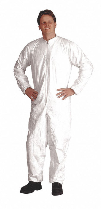 Collared Coveralls White L Elastic PK25