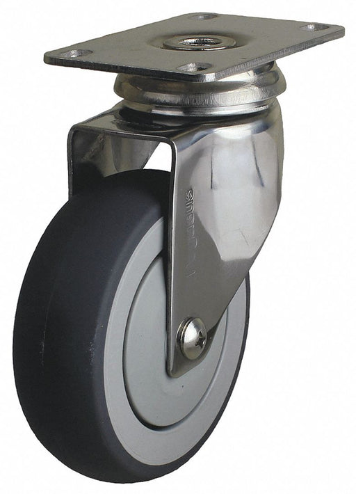 Plate Caster Swivel Rubber 7 7/16 H