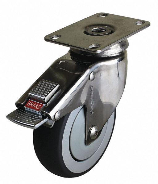 Plate Caster Swivel Rubber 5 7/16 H