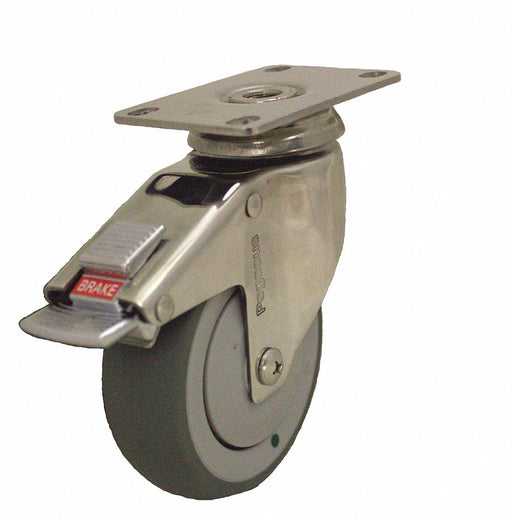 Plate Caster Swivel Rubber 7 7/16 H
