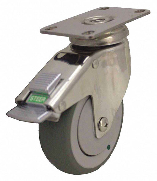 Plate Caster Swivel Rubber 5 7/16 H