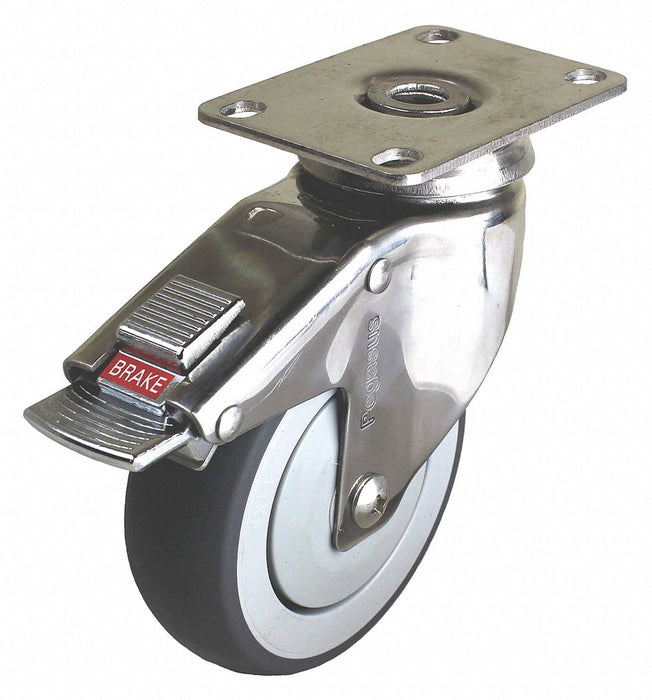 Plate Caster Swivel Rubber 5 7/16 H