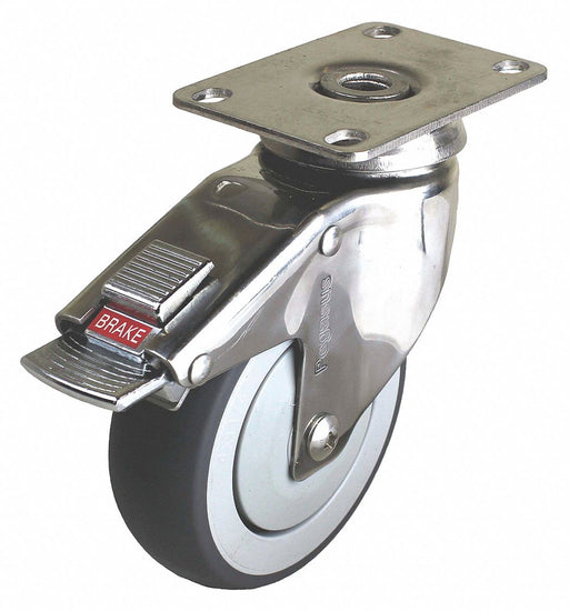 Plate Caster Swivel Rubber 6 7/16 H