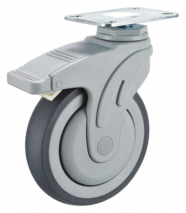 Plate Caster Swivel Rubber 5 13/16 H