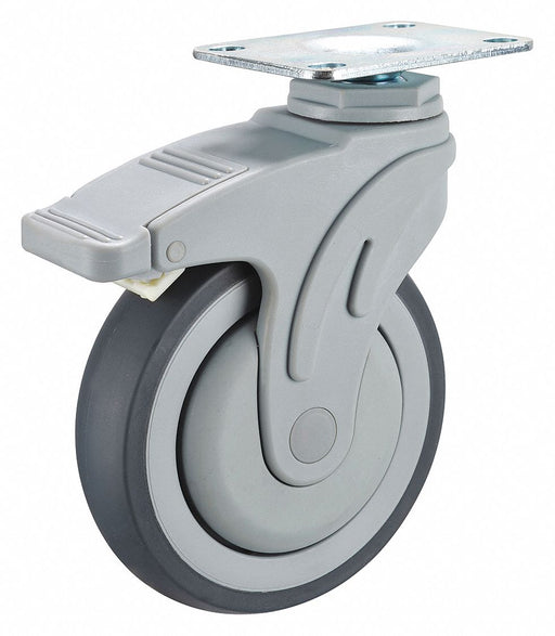 Plate Caster Swivel Rubber 5 13/16 H