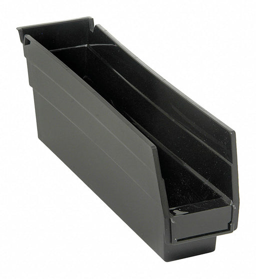 Shelf Bin Black Polypropylene 4 in