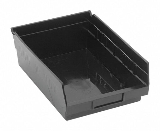 Shelf Bin Black Polypropylene 4 in