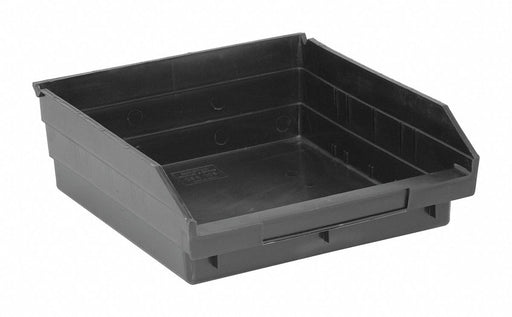 Shelf Bin Black Polypropylene 4 in