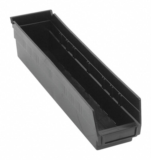 Shelf Bin Black Polypropylene 4 in