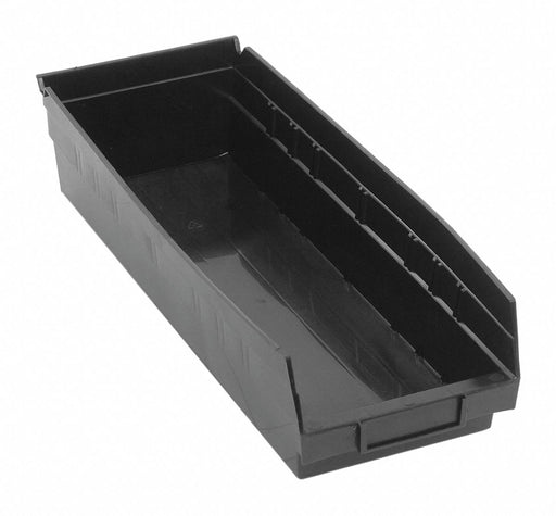 Shelf Bin Black Polypropylene 4 in