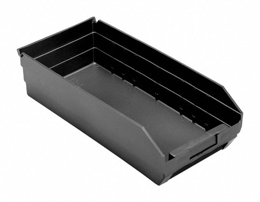 Shelf Bin Black Polypropylene 4 in