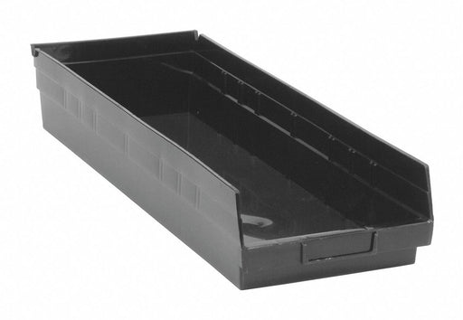 Shelf Bin Black Polypropylene 4 in
