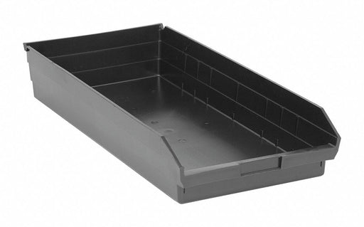 Shelf Bin Black Polypropylene 4 in