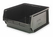 Shelf Bin Black Polypropylene 5 1/8 in