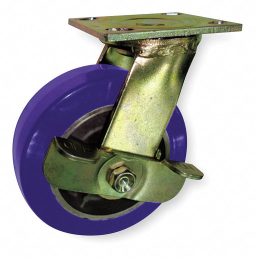 Plate Caster Swivel Polyurethane 5 5/8 H