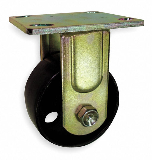 Plate Caster Rigid Steel 9 1/2 H