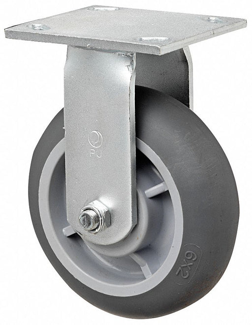 Plate Caster Rigid Rubber 7 1/2 H