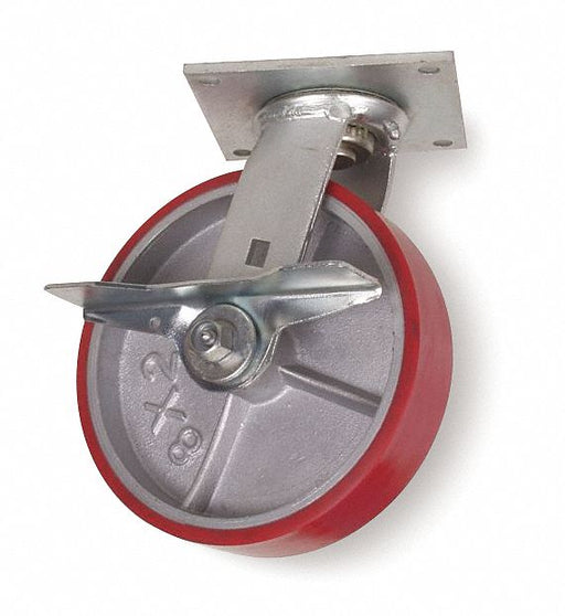 Plate Caster Swivel Polyurethane 6 1/2 H