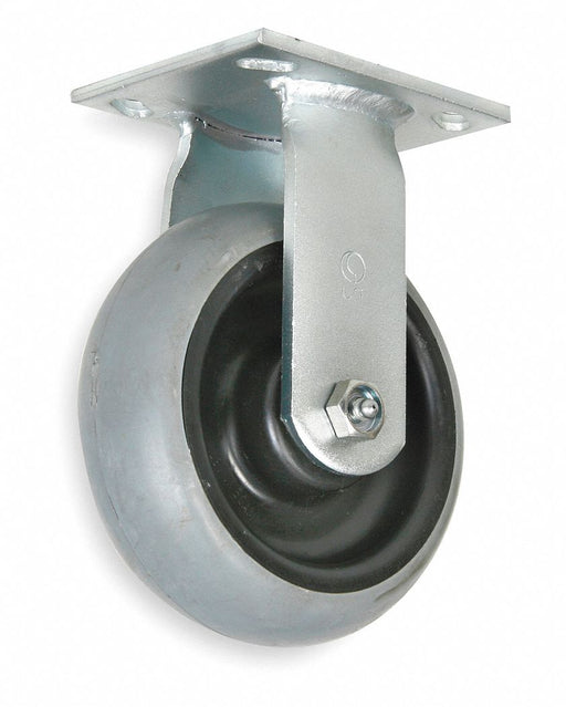 Plate Caster Rigid Rubber 9 1/2 H