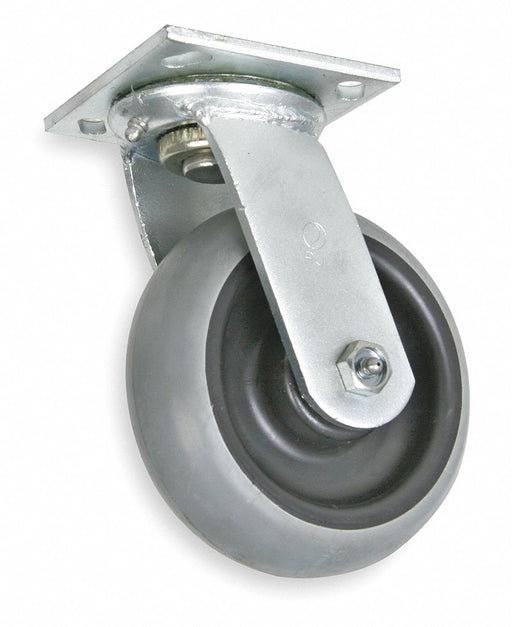 Plate Caster Swivel Rubber 9 1/2 H