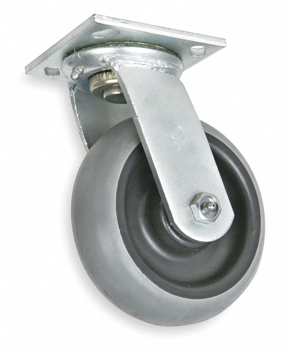 Plate Caster Swivel Rubber 9 1/2 H