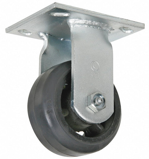 Plate Caster Rigid Rubber 5 5/8 H