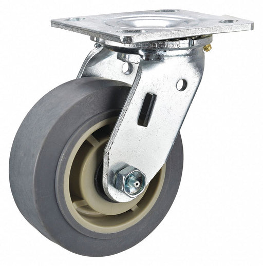 Plate Caster Swivel Rubber 7 1/4 H