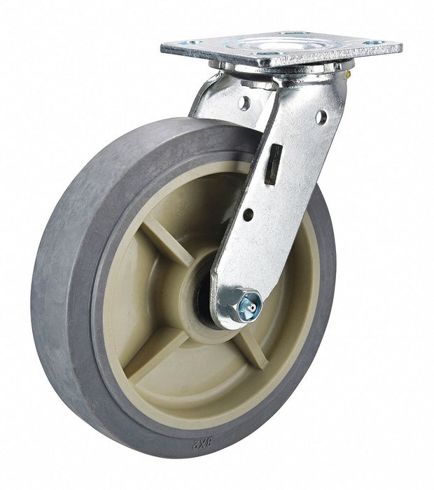Plate Caster Swivel Rubber 9 1/2 H