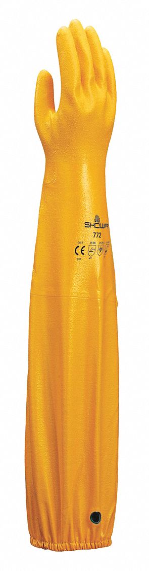 D0486 Chemical Resistant Gloves Yellow Sz 8 PR