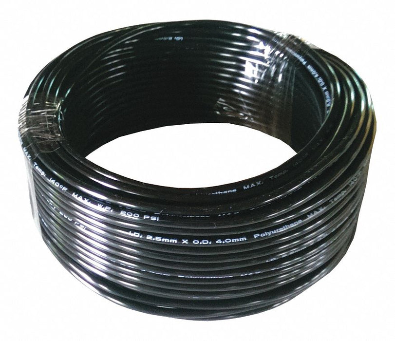 Tubing 2.5mm ID x 4mm OD 100 Ft Black