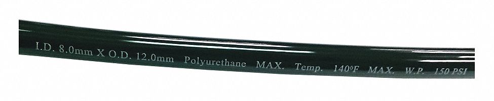 Tubing 8 IDx12mm OD 100 Ft Black
