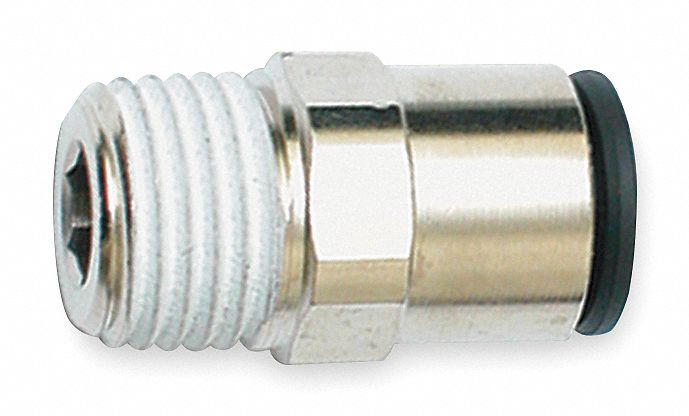 Strt Brass Push-Fit1/4 MNPT3/8 PK10